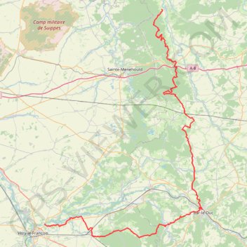 GR 14 : De Vitry-en-Perthois (Marne) à Varennes-en-Argonne (Meuse) GPS track, route, trail