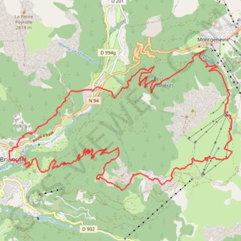 Briançon - montgenvre - fort des gondrand - fort infernet - fort des trois tetes GPS track, route, trail