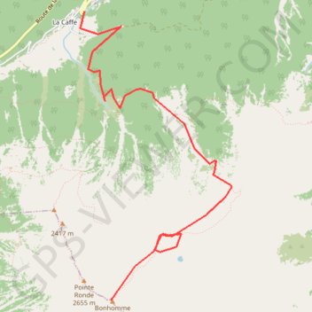 Pointe Ronde à skis (aller depuis La Caffe) GPS track, route, trail