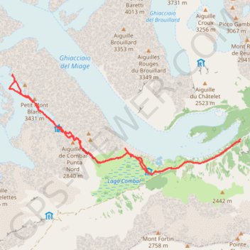 Petit Mont Blanc (13-14/07/2019) GPS track, route, trail