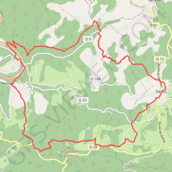 Penne-Vaour-Saint Pantaléon GPS track, route, trail