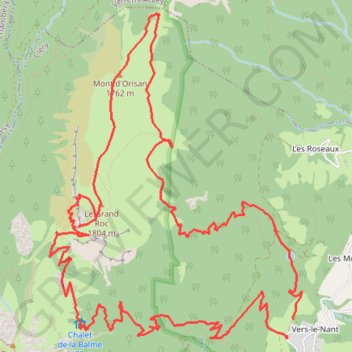 Le Grand Roc depuis Raffort en boucle (Bauges) GPS track, route, trail