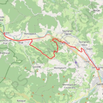 Saint-Lizier - Lacave (Grande Traversée) GPS track, route, trail