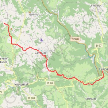 D'Estaing a Campagnac GPS track, route, trail