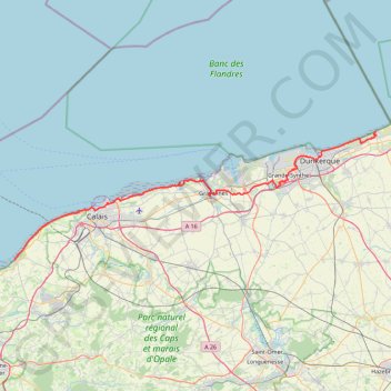 GR120 De Bray-Dunes à Wissant (Pas-de-Calais) GPS track, route, trail