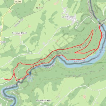 Les Gorges du Doubs du Saut au Barrage du Châtelot GPS track, route, trail