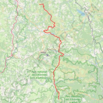 GR43 Du Col des Faïsses à Sainte Eulalie (Lozère) GPS track, route, trail