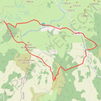 Le Mailhebiau GPS track, route, trail