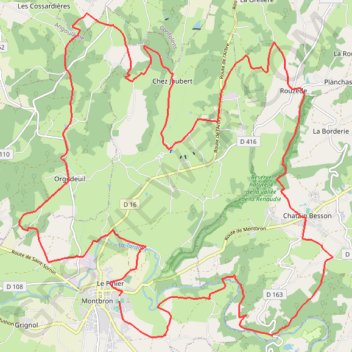 Montbron 37 kms GPS track, route, trail