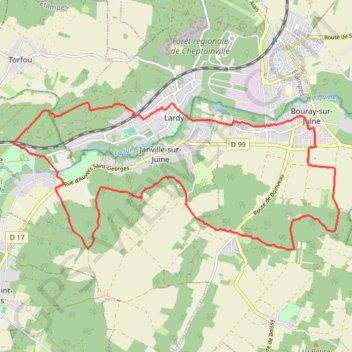 Bouray-sur-Juine Lardy Janville GPS track, route, trail
