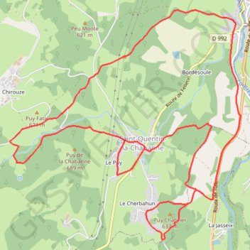 Boucle de Saint-Quentin la Chabanne GPS track, route, trail