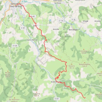 Tour Haute Vallee Nive Etape 1 Saint Jean Pied de Port Kaskoleta GPS track, route, trail