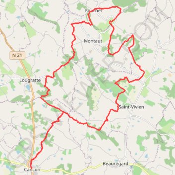 Entre Cancon et Montaut GPS track, route, trail