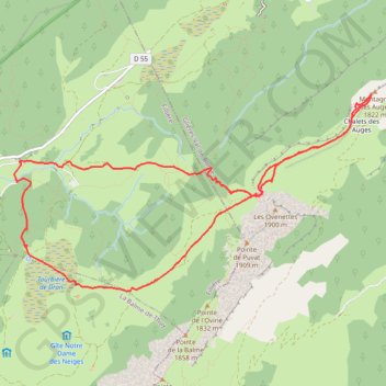 Plateau des Glières, Montagne des Auges GPS track, route, trail