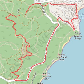 Fabrégas - Batterie du Peyras GPS track, route, trail