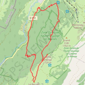 Circuit Reculet - Crêt de la Neige GPS track, route, trail