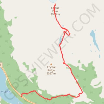 Bow Lake - Helen Lake - Cirque Peak GPS track, route, trail