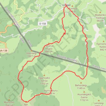 Rando Urepel GPS track, route, trail