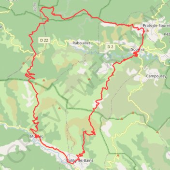 Autour de la forêt de Rabouillet - Mosset GPS track, route, trail