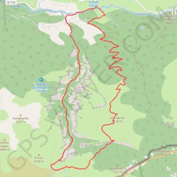 Canyon d'Ehujarre en boucle GPS track, route, trail
