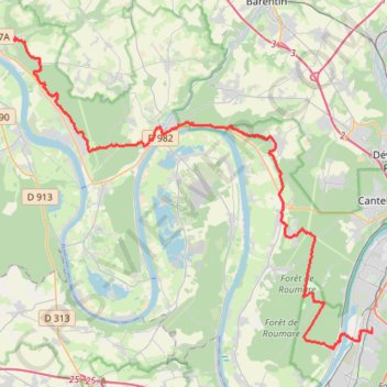 Petit-Couronne - Saint-Wandrille GPS track, route, trail