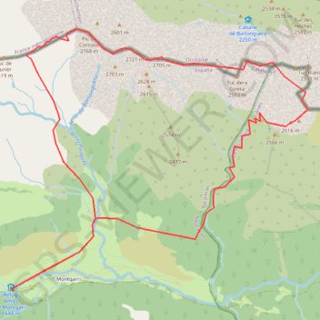 Barlonguère - Trois Comtes depuis Montgarri GPS track, route, trail