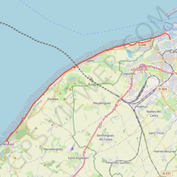 De Calais à Wissant GPS track, route, trail