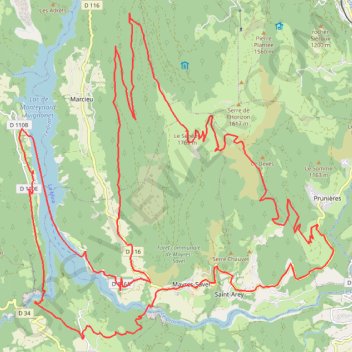 Lac de Monteynard - Le Senepy - Passerelles himalayennes GPS track, route, trail