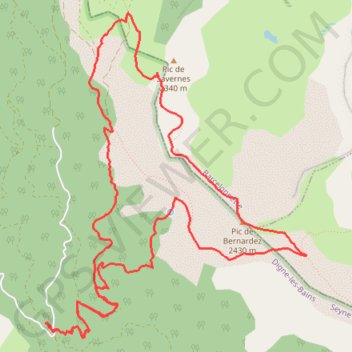 Pic Bernardez en boucle par le col Bernardez et col Bas GPS track, route, trail