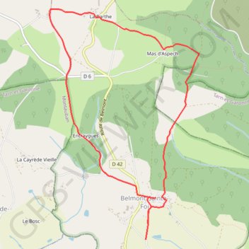 Le Mas d'Aspech GPS track, route, trail