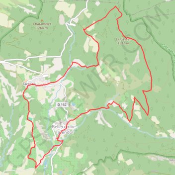 Bellecombe Tarendol - Rocher du Banc GPS track, route, trail