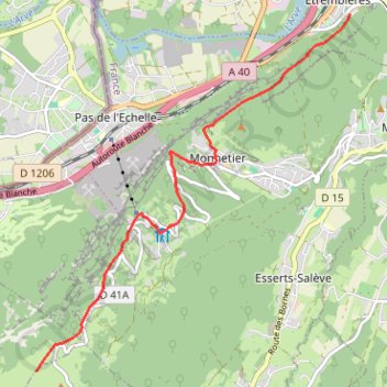 Le Salève par Etrembières_Trajet aller-retour GPS track, route, trail