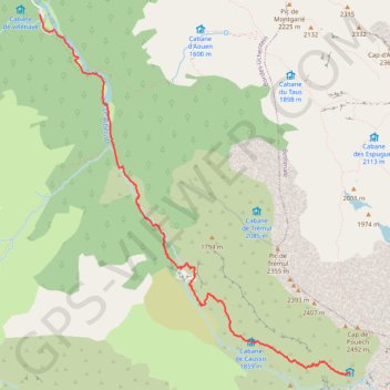 Refuge des Estagnous GPS track, route, trail
