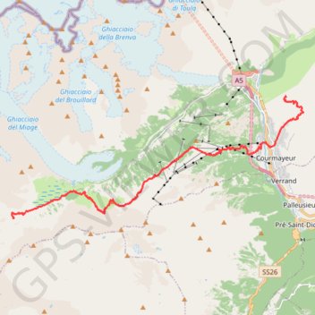 3ème étape du Tour du Mont Blanc GPS track, route, trail