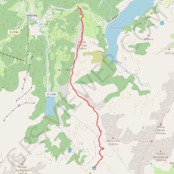 Col du Pré - Refuge de la Coire par les Crêtes GPS track, route, trail