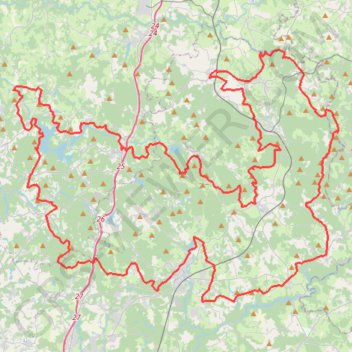 Tour des Monts d'Ambazac (Haute-Vienne) GPS track, route, trail