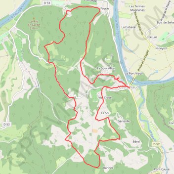 Balade autour de Castelnaud-la-Chapelle GPS track, route, trail