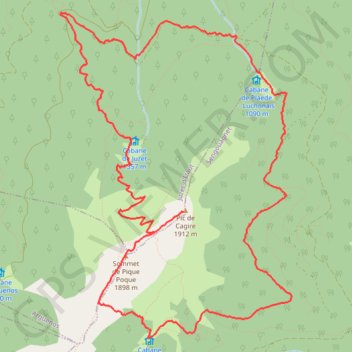 Le Pic de Cagire depuis La Couage GPS track, route, trail