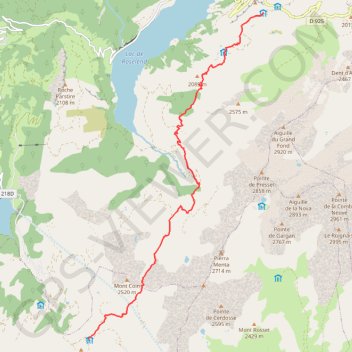 Refuge de la Coire - Gîte de plan Mya GPS track, route, trail