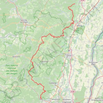 GR5 De Andlau (Bas-Rhin) à Thann (Haut-Rhin) GPS track, route, trail