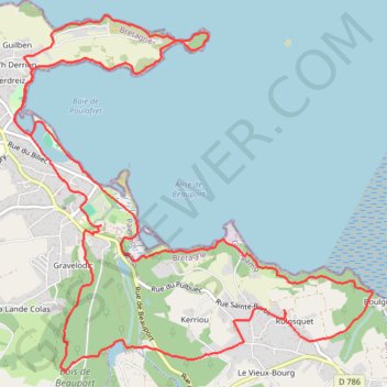 Paimpol, Beauport GPS track, route, trail