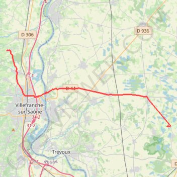 De Monthieux à Saint-Georges-de-Reneins GPS track, route, trail