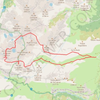 Tour du Soum d'Aspé GPS track, route, trail
