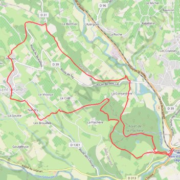 De Légny à Saint Vérand GPS track, route, trail