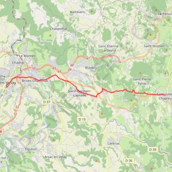 Chemin de Saint-Régis - Saint-Julien-Chapteuil - Le Puy-en-Velay GPS track, route, trail