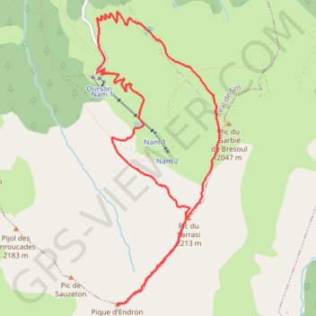 Pique d'Endron - Crête d'Esplat GPS track, route, trail