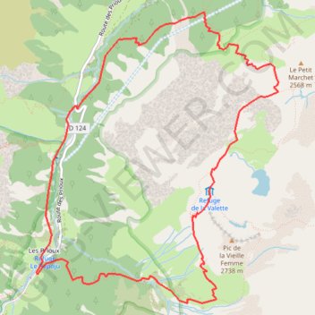 Refuge et lac de la Valette GPS track, route, trail