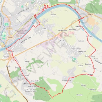 Fumel, rive droite, Montayral et Saint-Vite, rive gauche du Lot - Pays de la vallée du Lot GPS track, route, trail