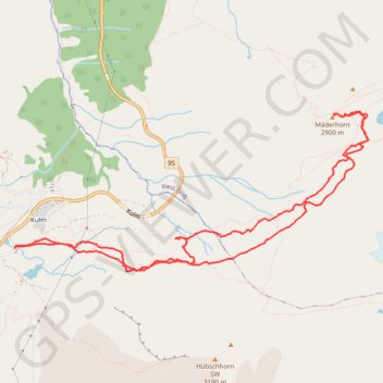 Mäderhorn depuis l'Hospice GPS track, route, trail
