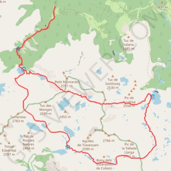 Encantats - Parc National d'Aigüestortes Restanca - Ventosa i Calvell - Colomers GPS track, route, trail